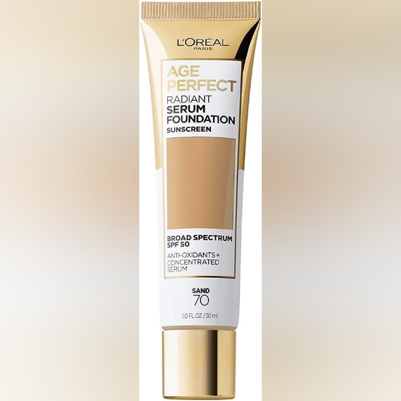 L'Oreal Other - 2/$18 L'Oreal Paris Age Perfect Radiant Serum Foundation with SPF 50, 70 Sand